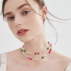 スプレー塗装されたクラックルガラスビーズ連売り750個  ラウンド  ミックスカラー  4mm  穴：1.1~1.3mm  31.4インチ&nbsp;CCG-CA0001-01