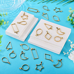 12Pcs 304 Stainless Steel Open Back Bezel Pendants&nbsp;STAS-TA0006-50G
