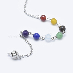 Chakra Natural & Synthetic Gemstone Teardrop Dowsing Pendulums&nbsp;G-E470-04P