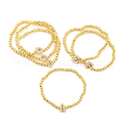 Brass Round Beads Stretch Bracelets&nbsp;BJEW-A034-05G