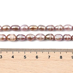天然養殖淡水パールビーズ連売り  ライス  グレードa ++  ロージーブラウン  5~6mm  穴：0.7mm  約44~49個/連  13.78~13.98''（35~35.5センチメートル）&nbsp;PEAR-I007-01B-01A