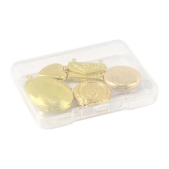 5Pcs 5 Styles Brass Locket Pendants&nbsp;KK-FS0001-90