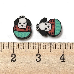 手作り樹脂粘土ビーズ  穴がない  犬  ミディアムシーグリーン  10.5x7.5x1.5mm  約3333個/500g&nbsp;CLAY-P003-07B