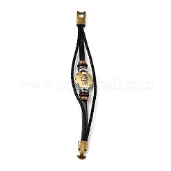Braided Leather Cord Retro Multi-strand Bracelets&nbsp;LS-BJEW-L616-20D