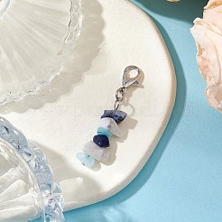 Natural Howlite & White Jade & Sodalite Chips Pendant Decoration&nbsp;HJEW-JM02304-02