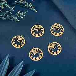5Pcs Ion Plating(IP) 201 Stainless Steel Pendants&nbsp;STAS-SZ0002-07G
