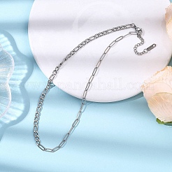 4.5MM 04 Stainless Steel Figaro Chain Paperclip Chain Necklaces&nbsp;NJEW-JN05576