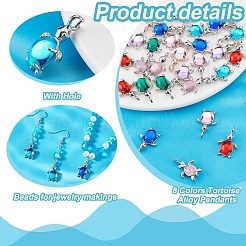 32本8色合金ペンダント  カメ  プラチナ/ローズゴールド  ミックスカラー  20.5x13x5.5mm  穴：2mm  4個/カラー&nbsp;FIND-PH0021-93