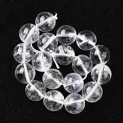 天然石クオーツクリスタルビーズ連売り  ロッククリスタルビーズ  ラウンド  10mm  穴：1mm  約18個/連  7.5インチ&nbsp;X-G-C175-10mm-2