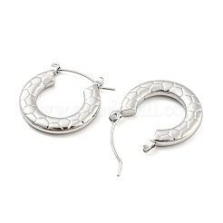 Non-Tarnish Texture Ring 304 Stainless Steel Hoop Earrings for Women&nbsp;LS-EJEW-C067-05P
