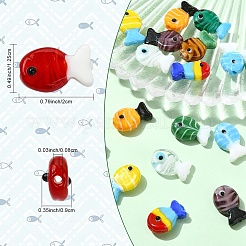 20Pcs 10 Colors Handmade Lampwork Beads&nbsp;LAMP-YW0004-13
