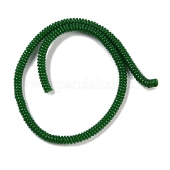 樹脂ビーズ連売り  天然石風  ロンデル  濃い緑  6x2mm  穴：1.5mm  約190個/連  14.96''（38センチメートル）&nbsp;RESI-A037-01E