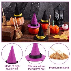 12Pcs 2 Colors Polyester Witch Hats&nbsp;AJEW-CP0005-50