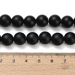 Natural Black Onyx(Dyed & Heated) Beads Strands&nbsp;G-Z024-01B-10mm