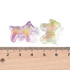 UVメッキ透明アクリルビーズ  馬  ミックスカラー  17.5x22.5x7mm  穴：2.5mm&nbsp;OACR-Z020-11