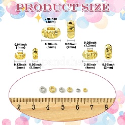 120個6スタイル真鍮ビーズ  フラットラウンド  ミックスカラー  3~5x1.5~2mm  穴：1~2mm  20個/スタイル&nbsp;KK-CJ0003-42