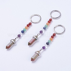 Natural/Synthetic Gemstone Chakra Pointed Keychain&nbsp;KEYC-P040-D