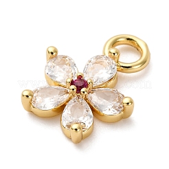 Brass Micro Pave Cubic Zirconia Pendants&nbsp;KK-I276-05G-01A