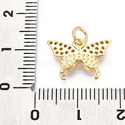 Brass Micro Pave Clear Cubic Zirconia Pendants&nbsp;KK-N268-13G