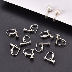 真鍮製ねじ式クリップイヤリングパーツ  スパイラルイヤークリップ  穴開けないイヤリング  プラチナ  13~15x13x5mm&nbsp;KK-L164-02P