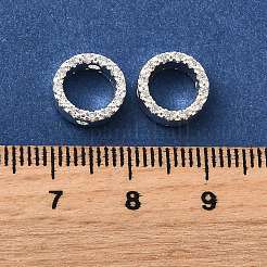 真鍮製のビーズフレーム  丸いリング  銀  9.5x4mm  穴：1.2mm&nbsp;KK-F913-01A-S