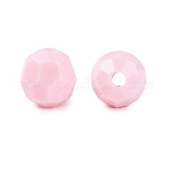 アクリルビーズ  不透明な  ラウンド  多面カット  ピンク  7~8x8mm  穴：1.8mm  約2270個/500g&nbsp;MACR-ZX023-24A-01