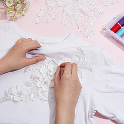 2Pcs 2 Style Flower Polyester Embroidery Appliques&nbsp;PATC-WR0001-01