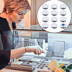 コラム プラスチック ルース ダイヤモンド ストレージ スクリュー トップ フォーム ジェム ジャー  中にスポンジが入った宝石用ディスプレイケース  透明  3.8x2.2cm  12pc&nbsp;CON-HY0001-04A