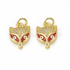 Brass Micro Pave Cubic Zirconia Charms&nbsp;KK-E068-VB029-1