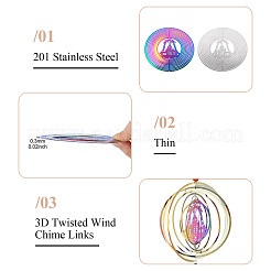 2Pcs 2 Colors 201 Stainless Steel Connector Charms/Links&nbsp;STAS-TA0005-56