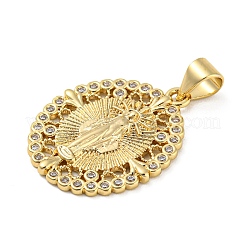 Rack Plating Brass Micro Pave Clear Cubic Zirconia Pendants&nbsp;KK-M258-03G