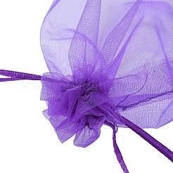 オーガンジー バッグ ジュエリー収納ポーチ  結婚式の好意パーティー メッシュ巾着ギフト バッグ  青紫色  18x13cm&nbsp;OP-YW0001-01E-04
