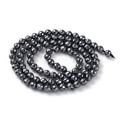 テラヘルツストーンビーズ連売り  多面カット  ラウンド  4mm  穴：0.8mm  約91個/連  15.47インチ（39.3cm）&nbsp;G-G048-A01-02