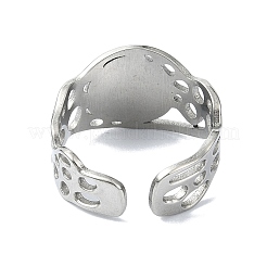 304ステンレススチールカフリング  ワイドバンドリング  ステンレス鋼色  調整可能  13mm&nbsp;RJEW-M019-62P