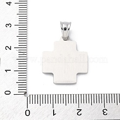 304ステンレスペンダント  クロスチャーム  変色防止  ステンレス鋼色  21x18.5x2mm  穴：4.8x4.4mm&nbsp;STAS-L286-04P