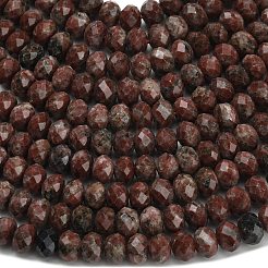 ナチュラルレッドセサミジャスパービーズ連売り  多面カット  ロンデル  8x5.5mm  穴：1.2mm  約69個/連  15.16''（38.5センチメートル）&nbsp;G-Z111-A47