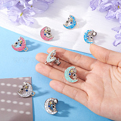 4 Pairs 4 Colors Platinum Alloy Enamel Waist Tighteners&nbsp;AJEW-TA0002-66