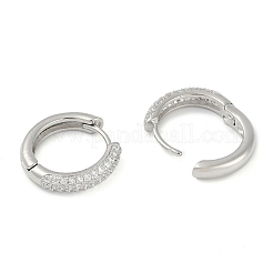 Rack Plating Ring Brass Micro Pave Cubic Zirconia Hoop Earrings&nbsp;EJEW-Z059-12P-01