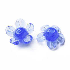 手作りランプワークビーズ  花  藤紫色  14.5~15.5x15~16x7~8mm  穴：1.5mm&nbsp;LAMP-T011-10H
