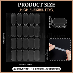 300Pcs Oval Double Sided Adhesive Tape&nbsp;FIND-WH0111-726A