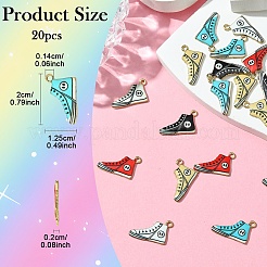 20Pcs 5 Colors Alloy Enamel Pendants&nbsp;ENAM-YW0004-52