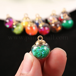 45Pcs 15 Colors Glass Ball Pendants&nbsp;GLAA-YW0001-17