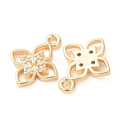 Brass Micro Pave Clear Cubic Zirconia Charms&nbsp;KK-A304-18G