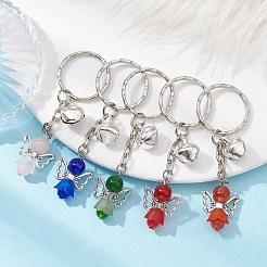 天使の天然宝石 kcychain  アクリルペンダントと鉄の付属品付き  ミックスカラー  7.6cm&nbsp;KEYC-JKC00565