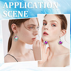 Blank Dome 316 Surgical & 304 Stainless Steel Dangle Earrings DIY Making Kit&nbsp;DIY-SC0024-45