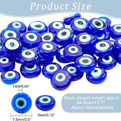 Handmade Evil Eye Lampwork Beads Strands&nbsp;LAMP-NB0001-60B-01