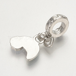 合金エナメルヨーロピアンダングルチャーム  大穴ペンダント  レインボー  プラチナ  カラフル  22.5mm  穴：5mm  虹：12x12mm＆心臓：6x5mm&nbsp;X-MPDL-Q208-109