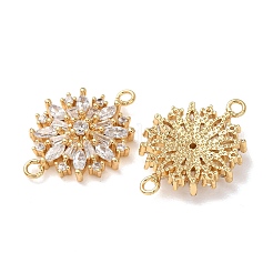 Brass Pave Clear Cubic Zirconia Connector Charms&nbsp;CU-CBA4579-05G-B