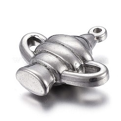 変色しにくい304ステンレススチールペンダント  トロフィー  ステンレス鋼色  24x24.5x8mm  穴：1.8mm&nbsp;STAS-P218-06