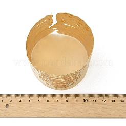 女性用テクスチャー合金オープンカフバングル  抽象的な顔  ゴールドカラー  3-5/8インチ（9.1cm）  内径：2-1/2インチ（6.2cm）&nbsp;LS-BJEW-K272-04G